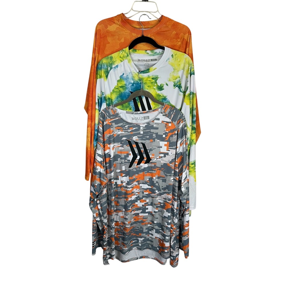 Gillz Lot of 3 Men's Long Sleeve Fishing Shirts - Size XXL